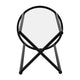 Clear Top/Matte Black Frame |#| Clear Glass Living Room End Table with Crisscross Matte Black Metal Frame