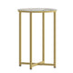 Clear Top/Brushed Gold Frame |#| Clear Glass Living Room End Table with Crisscross Brushed Gold Metal Frame