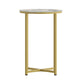Clear Top/Brushed Gold Frame |#| Clear Glass Living Room End Table with Crisscross Brushed Gold Metal Frame