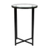 Greenwich Collection End Table - Modern Glass Accent Table with Crisscross Frame