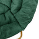 Emerald Fabric/ Soft Gold Frame |#| Folding XL Faux Fur Saucer Chair for Dorm or Bedroom - Emerald/Soft Gold