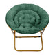 Emerald Fabric/ Soft Gold Frame |#| Folding XL Faux Fur Saucer Chair for Dorm or Bedroom - Emerald/Soft Gold