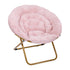 Gwen 38" Oversize Portable Faux Fur Folding Saucer Moon Chair for Dorm and Bedroom