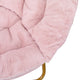 Blush Faux Fur/Soft Gold Frame |#| Folding XL Faux Fur Saucer Chair for Dorm or Bedroom - Blush/Soft Gold