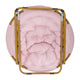 Blush Faux Fur/Soft Gold Frame |#| Folding XL Faux Fur Saucer Chair for Dorm or Bedroom - Blush/Soft Gold
