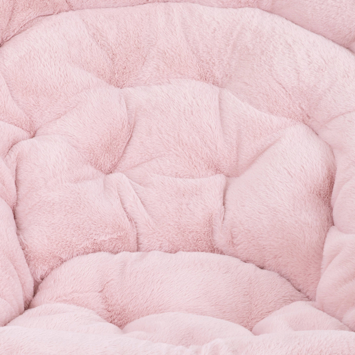 Blush Faux Fur/Soft Gold Frame |#| Folding XL Faux Fur Saucer Chair for Dorm or Bedroom - Blush/Soft Gold
