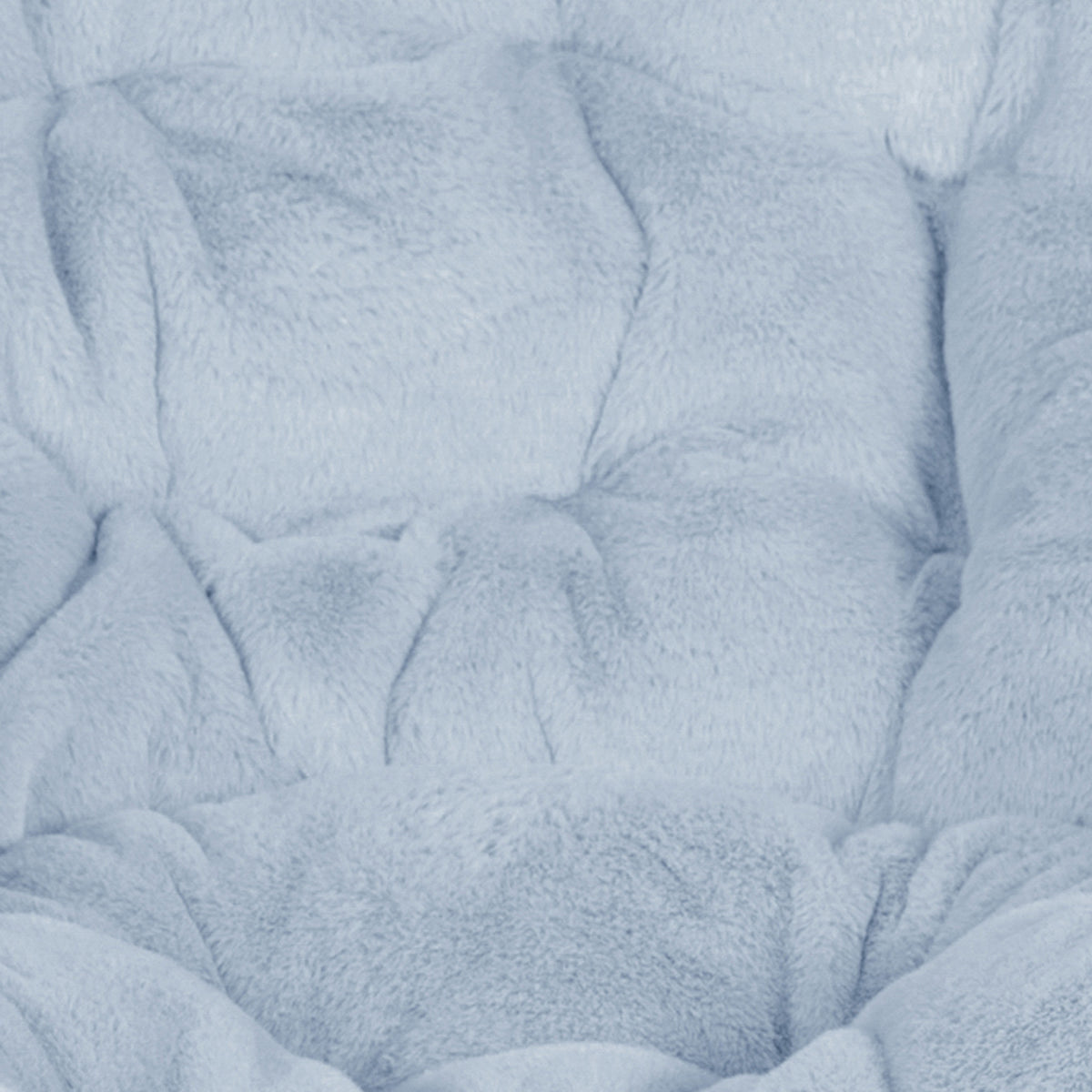 Aqua Fabric/Soft Gold Frame |#| Folding XL Faux Fur Saucer Chair with Ottoman - Dusty Aqua/Soft Gold