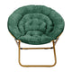 Emerald Fabric/Soft Gold Frame |#| Folding XL Faux Fur Saucer Chair with Ottoman - Emerald/Soft Gold