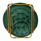 Emerald Fabric/Soft Gold Frame |#| Folding XL Faux Fur Saucer Chair with Ottoman - Emerald/Soft Gold