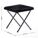 Black Fabric/Black Frame |#| Folding XL Faux Fur Saucer Chair with Ottoman - Black/Black