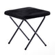 Black Fabric/Black Frame |#| Folding XL Faux Fur Saucer Chair with Ottoman - Black/Black