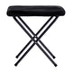 Black Fabric/Black Frame |#| Folding XL Faux Fur Saucer Chair with Ottoman - Black/Black