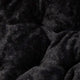 Black Fabric/Black Frame |#| Folding XL Faux Fur Saucer Chair with Ottoman - Black/Black