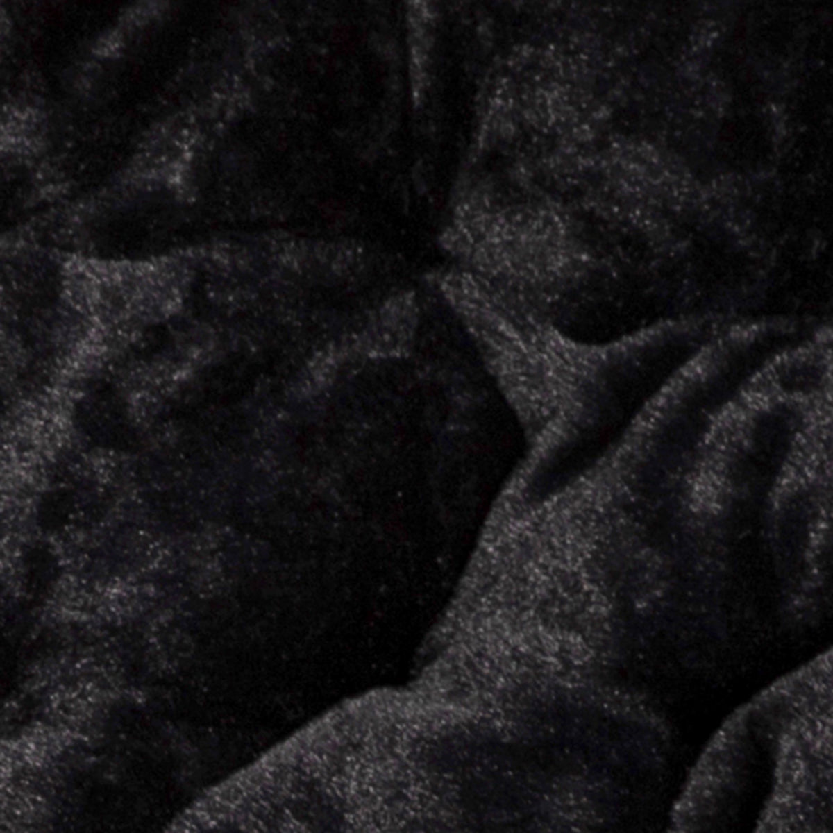 Black Fabric/Black Frame |#| Folding XL Faux Fur Saucer Chair with Ottoman - Black/Black