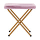Dusty Purple Fabric/Soft Gold Frame |#| Folding XL Faux Fur Saucer Chair with Ottoman - Dusty Purple/Soft Gold