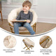 Ivory Faux Fur/Soft Gold Frame |#| Kids Folding Faux Fur Saucer Chair for Playroom or Bedroom-Ivory/Soft Gold