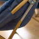 Navy Faux Fur/Soft Gold Frame |#| Kids Folding Faux Fur Saucer Chair for Playroom or Bedroom-Navy/Soft Gold