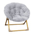Gwen 23" Kids Cozy Mini Folding Saucer Chair, Faux Fur Moon Chair for Toddlers and Bedroom