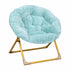 Gwen 23" Kids Cozy Mini Folding Saucer Chair, Faux Fur Moon Chair for Toddlers and Bedroom