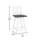 White Wash |#| Commercial 360° Swivel Wood Bar Height Stool in Antique White Wash/Gray Seat