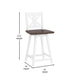 White Wash |#| Commercial 360° Swivel Wood Counter Height Stool in Antique White Wash/Gray Seat