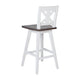 White Wash |#| Commercial 360° Swivel Wood Counter Height Stool in Antique White Wash/Gray Seat