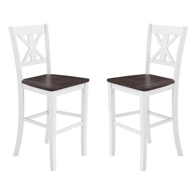 Gwendolyn Set of 2 Commercial Grade Solid Wood Modern Farmhouse Counter Height Barstool