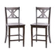 Gray Wash Walnut |#| Commercial Grade Wooden Counter Height Stool in Gray Wash, Set of 2 Walnut