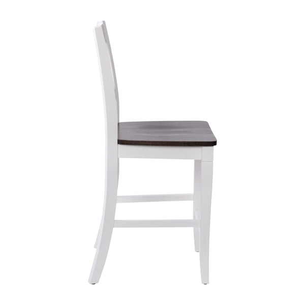 White Wash |#| Commercial Grade Wooden Counter Height Stool in Antique White Wash, Set of 2