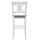 White Wash |#| Commercial Grade Wooden Bar Height Stool in Antique White Wash, Set of 2