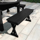 40" x 12" Antique Solid Pine Farmhouse Folding Bench in Black Wash