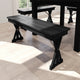 40" x 12" Antique Solid Pine Farmhouse Folding Bench in Black Wash