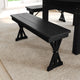 40" x 12" Antique Solid Pine Farmhouse Folding Bench in Black Wash