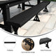 8' x 12" Antique Solid Pine Farmhouse Folding Bench in Black Wash