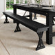 8' x 12" Antique Solid Pine Farmhouse Folding Bench in Black Wash