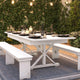 Antique Rustic White |#| Solid Pine Farm Dining Table with X-Style Legs in Antique Rustic White-8' x 40inch