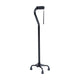 Adjustable Left or Right Handed Quad Cane w/ Padded Handle, Large Base in Black