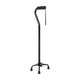 Adjustable Left or Right Handed Quad Cane w/ Padded Handle, Large Base in Black