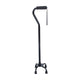 Adjustable Left or Right Handed Quad Cane w/ Padded Handle, Large Base in Black