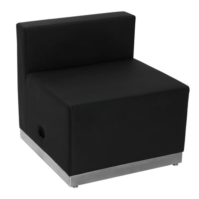 HERCULES Alon Series LeatherSoft Chair with Brushed Stainless Steel Base - View 1