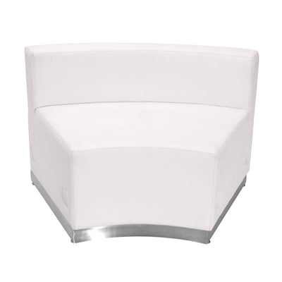 HERCULES Alon Series LeatherSoft Concave Chair with Brushed Stainless Steel Base - View 1