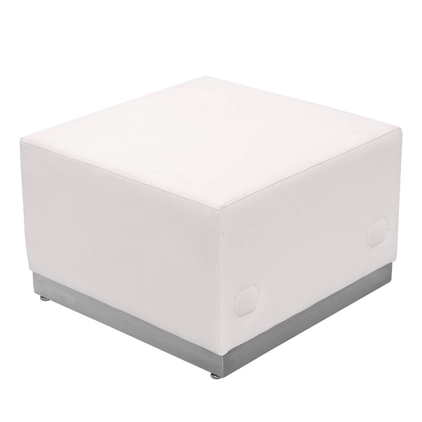 Melrose White |#| 11 PC White LeatherSoft Modular Reception Configuration w/Taut Back &Seat