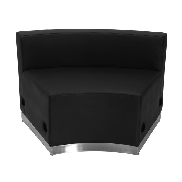 Black |#| 15 PC Black LeatherSoft Modular Reception Configuration w/Taut Back &Seat