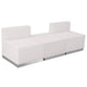 Melrose White |#| 3 PC White LeatherSoft Modular Reception Configuration w/Taut Back &Seat