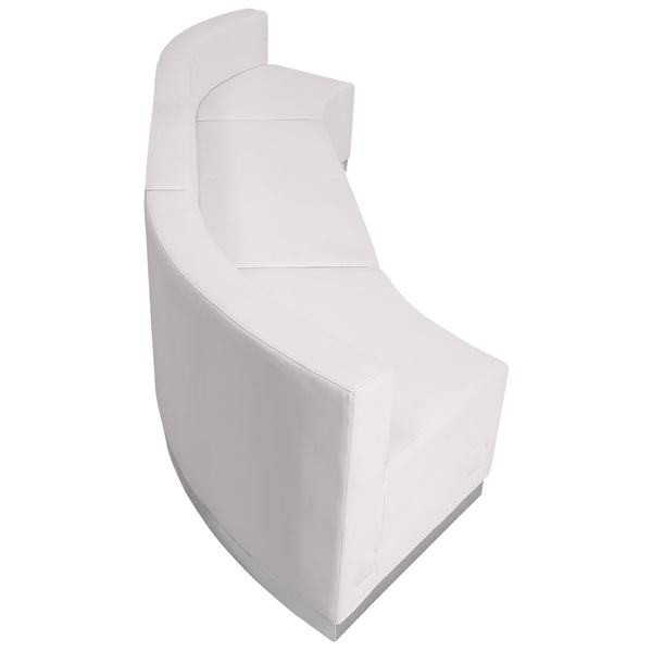 Melrose White |#| 3 PC White LeatherSoft Modular Reception Configuration w/Taut Back &Seat