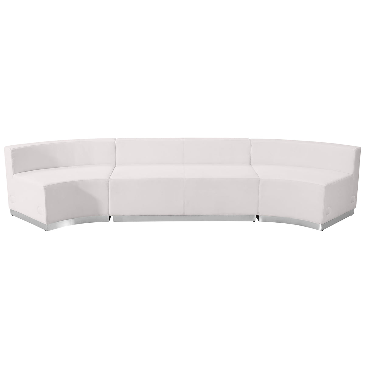 Melrose White |#| 3 PC White LeatherSoft Modular Reception Configuration w/Taut Back &Seat