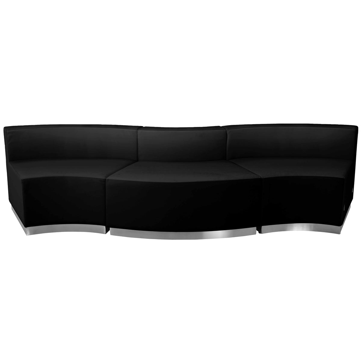 Black |#| 3 PC Black LeatherSoft Modular Reception Configuration w/Taut Back &Seat