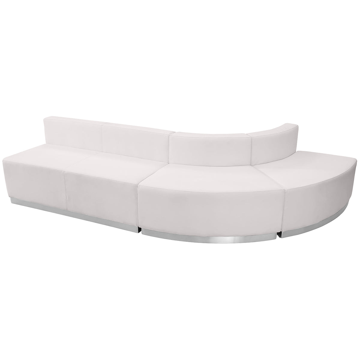 Melrose White |#| 3 PC White LeatherSoft Modular Reception Configuration w/Taut Back &Seat