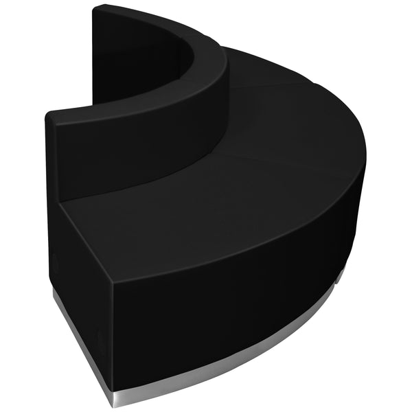 Black |#| 3 PC Black LeatherSoft Modular Reception Configuration w/Taut Back &Seat