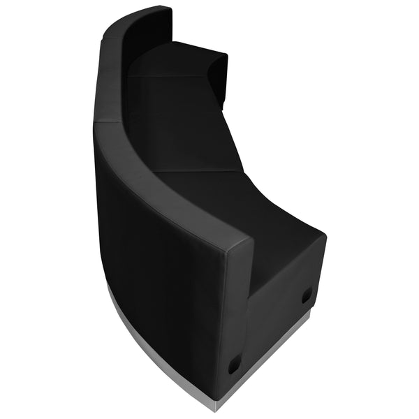 Black |#| 3 PC Black LeatherSoft Modular Reception Configuration w/Taut Back &Seat